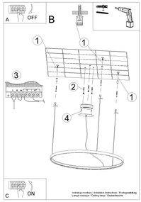 Thoro TH.216 - LED Csillár zsinóron RIO LED/30W/230V CRI90 3000K átm. 55 cm arany
