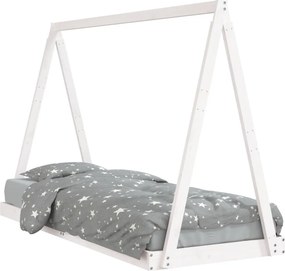 vidaXL fehér tömör fenyőfa gyerekágykeret 80 x 200 cm