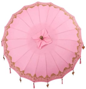 Balinéz Napernyő 260 Rózsaszín 180-190 cm Pamut és tömör fa