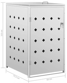 rozsdamentes acél keret gurítható szemeteskukához 240 liter
