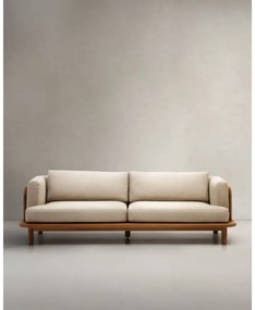 Bézs-natúr színű teakfa kerti kanapé Turqueta – Kave Home