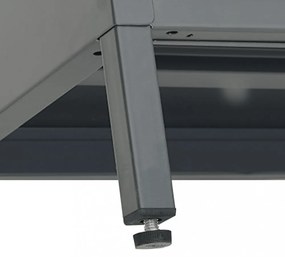 antracitszürke acél és üveg TV-szekrény 105 x 35 x 52 cm