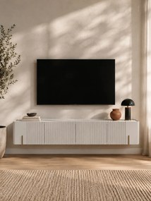 Malmi fali TV szekrény 200 cm - kasmír / crema bianca / arany