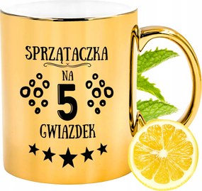 Prémium Arany Csillogó Bögre Takarítónőnek Ajándék Nyomtatott Fotóval