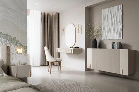 Malmi 100 cm-es függő fésülködőasztal fiókokkal - kasmír / crema bianca / arany