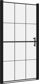 vidaXL fekete edzett üveg zuhanyajtó 100 x 178 cm
