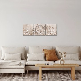 Kép - rét barna árnyalatokban (órával) (90x30 cm)