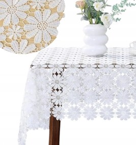 Abrosz szögletes Fehér gipiur Boho 85x85 csipkés virág