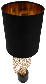 Fekete-aranyszínű asztali lámpa textil búrával (magasság 58,5 cm) Circly – Mauro Ferretti