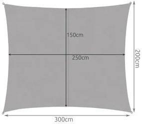 Napellenző vitorla 3x2m - szürke Gardlov 23162