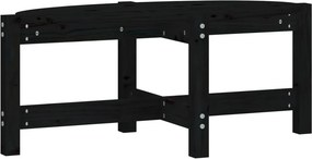 vidaXL fekete tömör fenyőfa dohányzóasztal 87 x 48 x 35 cm