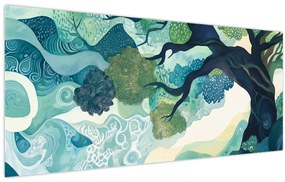 Kép – Az életfa zöld lombkoronája (120x50 cm)