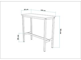 Mola Black bár asztal