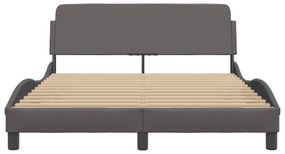 szürke műbőr ágykeret Dover 140 x 200 cm