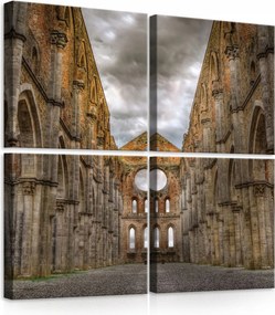 Vászonkép 50x50 Apátság romjai gótika történelem idő felhők dráma melankólia