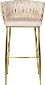 Elegáns Bárszék Bézs Bársony Kárpittal. FLORES 2