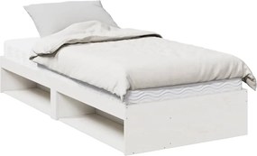 vidaXL fehér tömör fenyőfa kanapéágy matraccal 90 x 190 cm