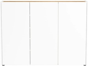 Fehér cipőtartó tölgyfa dekorral 138x105x25 cm Libbiano – Germania