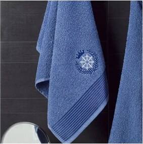 Kék pamut fürdőköpeny és törölköző szett S/M – Mila Home