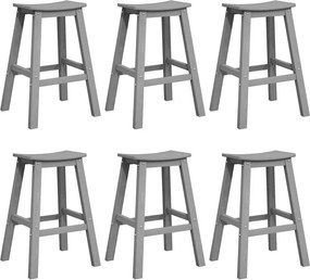 vidaXL Kerti bár szett 6 pcs Világosszürke HDPE