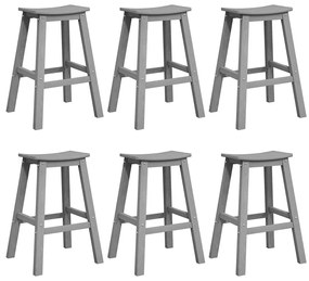 vidaXL Kerti bár szett 6 pcs Világosszürke HDPE