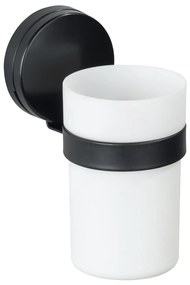 Static-Loc® Plus fekete-fehér fali fogkefetartó pohár - Wenko