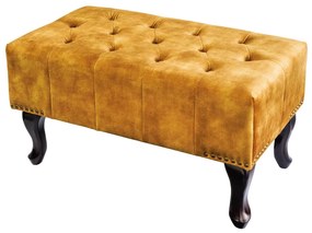 Design puff Chesterfield mustársárga bársony