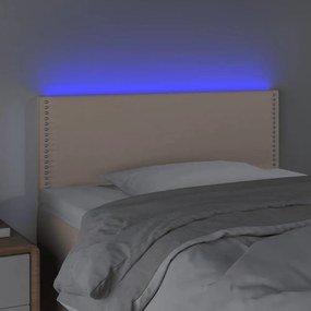 cappuccino színű műbőr LED-es fejtámla 100 x 5 x 78/88 cm