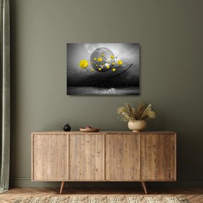 Kép- sárga absztrakt gömbök (üvegen) (70x50 cm)