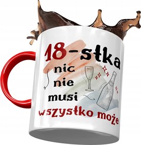 Piros Bögre Születésnapra 18 18. 18. Ajándék Nyomtatott Fotóval