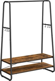 Polcos ruhatartó, kabáttartó 100 x 160 x 45 cm, rusztikus barna