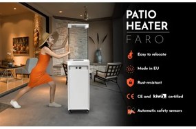 Planika Faro GAS - Kültéri gáz kandalló 142x36 cm 8kW fehér + védőborítás