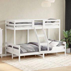 fehér tömör fenyőfa emeletes ágy 90 x 200/120 x 200 cm