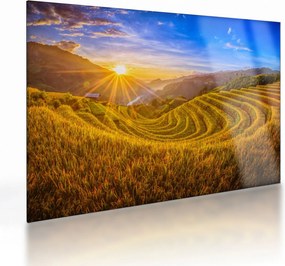 Kép - Rizs teraszok Vietnamban (üvegen) (70x50 cm)