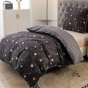 Flanel mikroszálas ágyneműhuzat STELLAR sötétszürke Ágyneműhuzat mérete: 2 db 70 x 90 cm | 200 x 220 cm