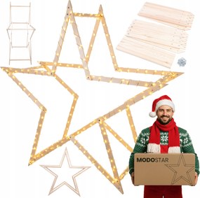 Karácsonyi csillag 3D gyors szétszerelés ModoStar 189cm fa Impregnáló