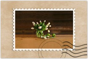 Poszterek 120x80 Fehér tulipánok vázában