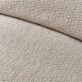 Világosbarna kétszemélyes-hosszabbított krepp ágyneműhuzat 230x220 cm Crinkle Seersucker – Catherine Lansfield