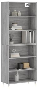 szürke sonoma szerelt fa magasszekrény 69,5x32,5x180 cm
