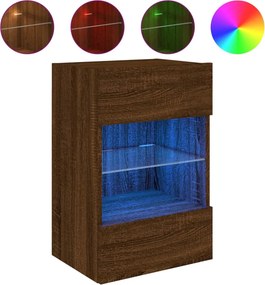 vidaXL barna tölgyszínű fali TV-szekrény LED-del 40x30x60,5 cm