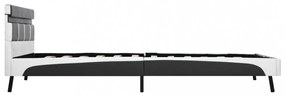 szürke LED-es műbőr ágykeret 140 x 200 cm