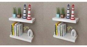 4 db fehér fali polc 40 cm
