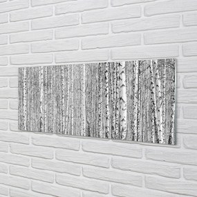 Üvegképek Fekete-fehér fa erdő 125x50 cm