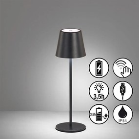 Fekete LED asztali lámpa fém búrával (magasság 36,5 cm) Viletto – Fischer &amp; Honsel
