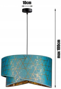 Türkiz textil búrás függőlámpa | Glimex Abazur Premium 1xE27 GA0120