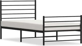 vidaXL fekete fém ágykeret fej- és lábtámlával 80 x 200 cm