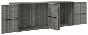 szürke polyrattan kerti tárolószekrény 198 x 55,5 x 80 cm