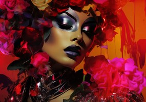 Poszter 100x70cm Virágos díva