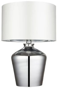 Endon 61198 - Asztali lámpa WALDORF 1xE27/10W/230V fényezett króm/fehér