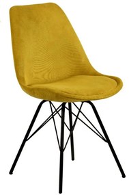 Eris design szék, sárga bársony